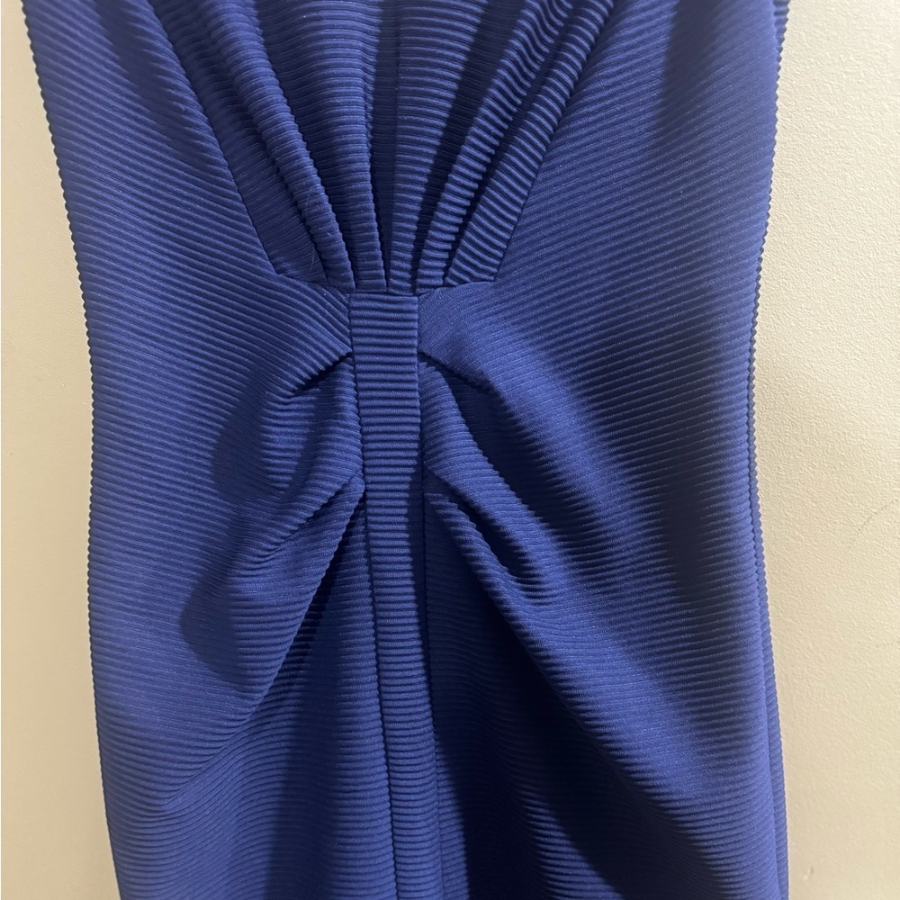 Express Navy Blue V-Neck Mini Dress - Picture 3 of 6